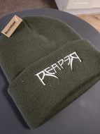 OLIVE GREEN LOGO BEANIE